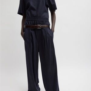 Tibi Newton Stripe Double Waist Boxer Trouser
